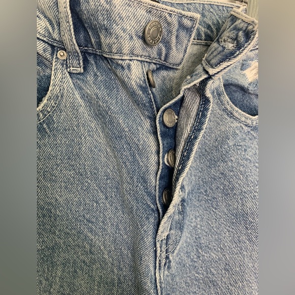 Pacsun Light Blue Distressed Wide Leg Playboy Bunny Graphic Jeans Size 25 - Picture 9 of 15